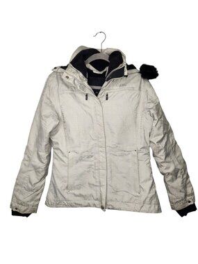 Killy White Hooded Ski Snow Winter Jacket Size 40 US 12-14